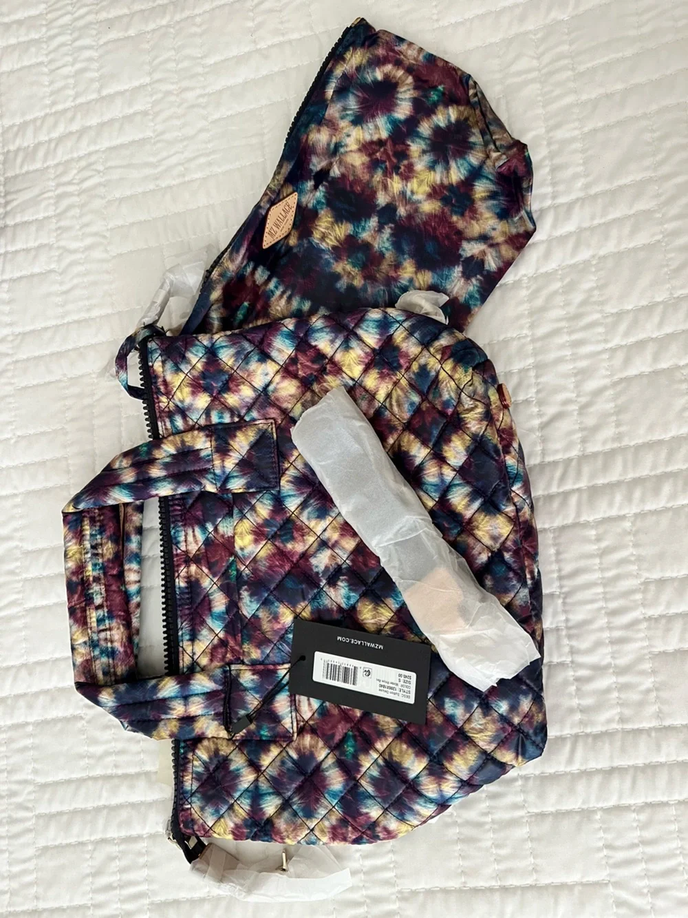 MZ Wallace Quilted Tie-Dye Tote in Blue, Purple & Yellow